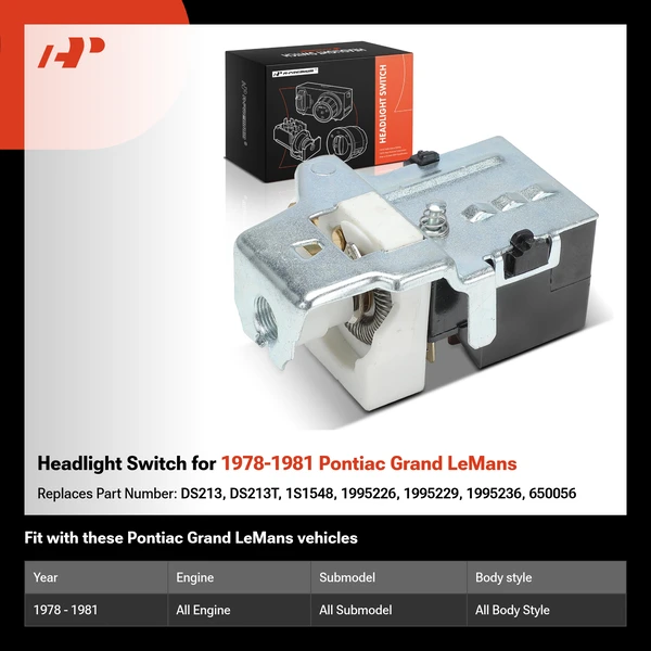 Headlight Switch for 1978-1981 Pontiac Grand LeMans
