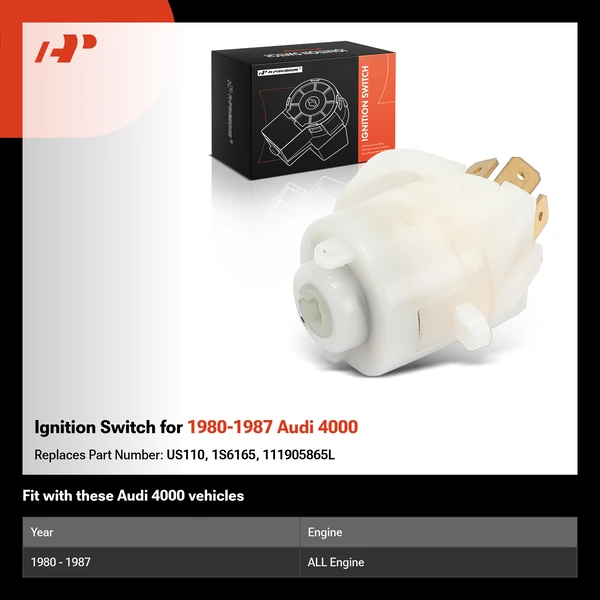 Ignition Switch for 1980-1987 Audi 4000