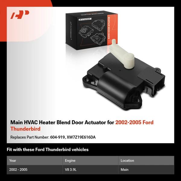 Main HVAC Heater Blend Door Actuator for 2002-2005 Ford Thunderbird