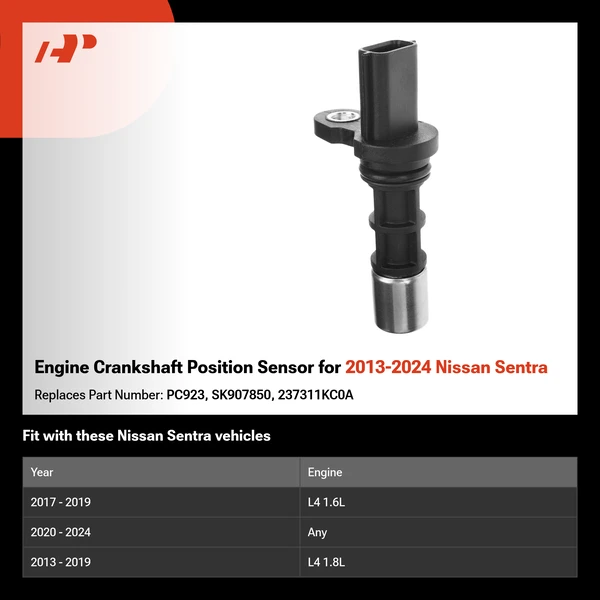 Engine Crankshaft Position Sensor for 2013-2024 Nissan Sentra