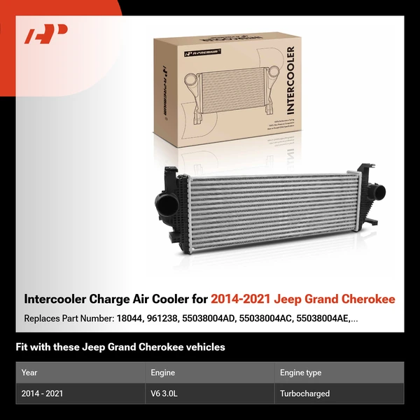 Intercooler Charge Air Cooler for 2014-2021 Jeep Grand Cherokee