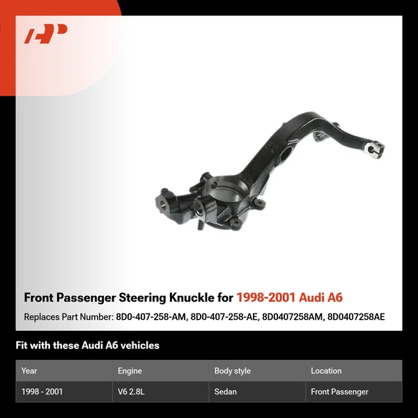 Front Passenger Steering Knuckle for 1998-2001 Audi A6