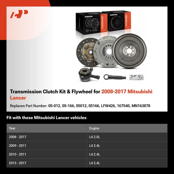 Transmission Clutch Kit & Flywheel for 2008-2017 Mitsubishi Lancer