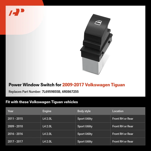 Power Window Switch for 2009-2017 Volkswagen Tiguan