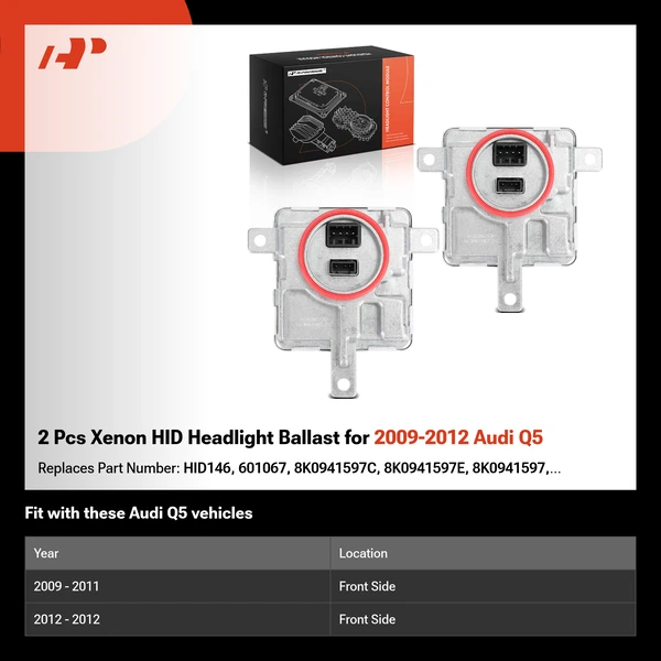 2 Pcs Xenon HID Headlight Ballast for 2009-2012 Audi Q5