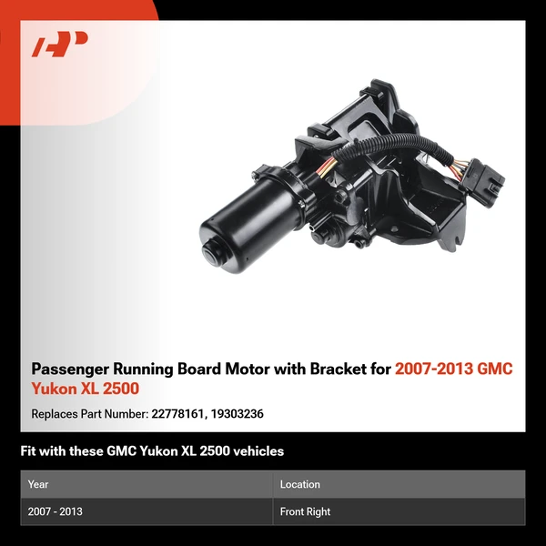 Passenger Running Board Motor with Bracket for 2007-2013 GMC Yukon XL 2500