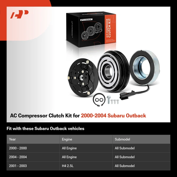 AC Compressor Clutch Kit for 2000-2004 Subaru Outback