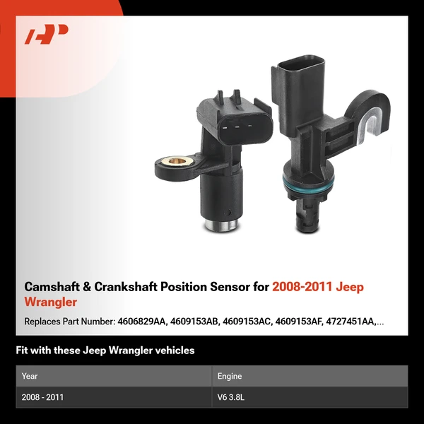 Camshaft & Crankshaft Position Sensor for 2008-2011 Jeep Wrangler