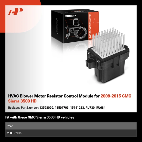 HVAC Blower Motor Resistor Control Module for 2008-2015 GMC Sierra 3500 HD