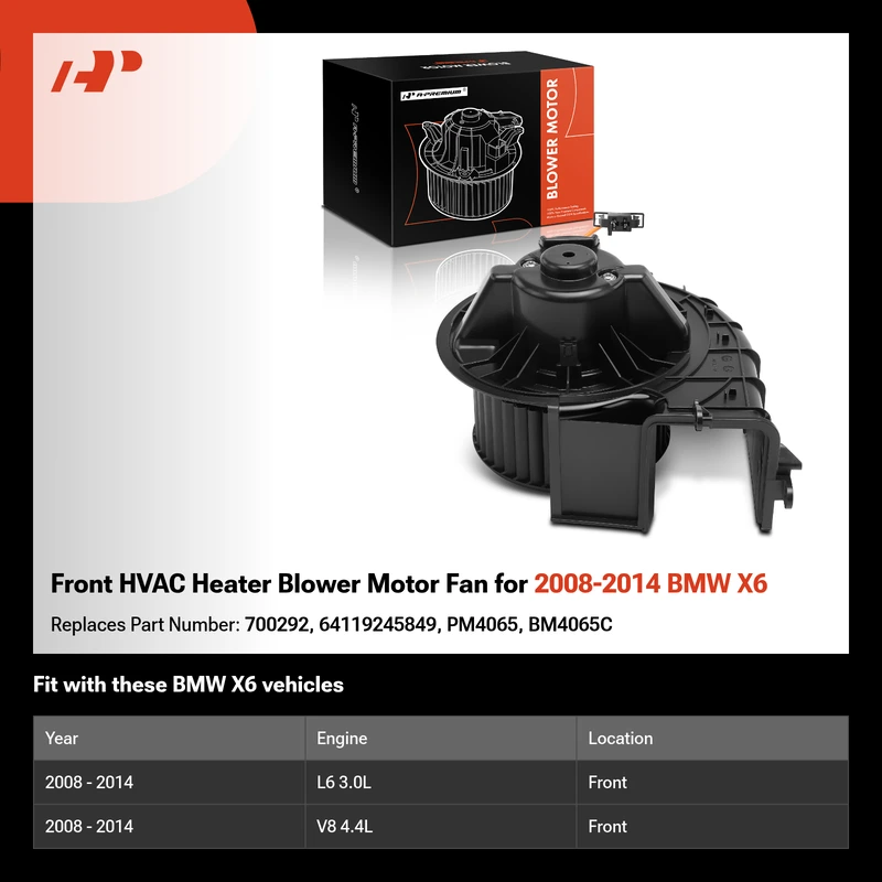 Front HVAC Heater Blower Motor Fan for 2008-2014 BMW X6