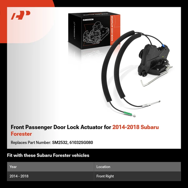 Front Passenger Door Lock Actuator for 2014-2018 Subaru Forester