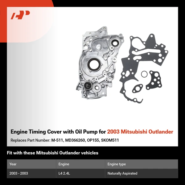 Engine Timing Cover with Oil Pump for 2003 Mitsubishi Outlander
