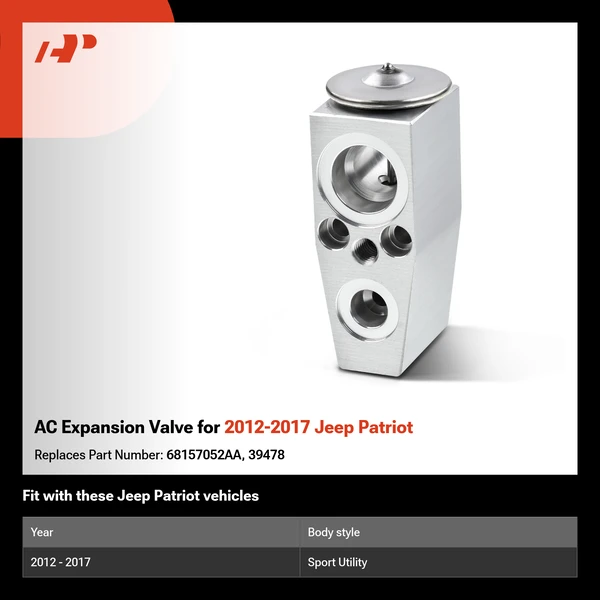 AC Expansion Valve for 2012-2017 Jeep Patriot