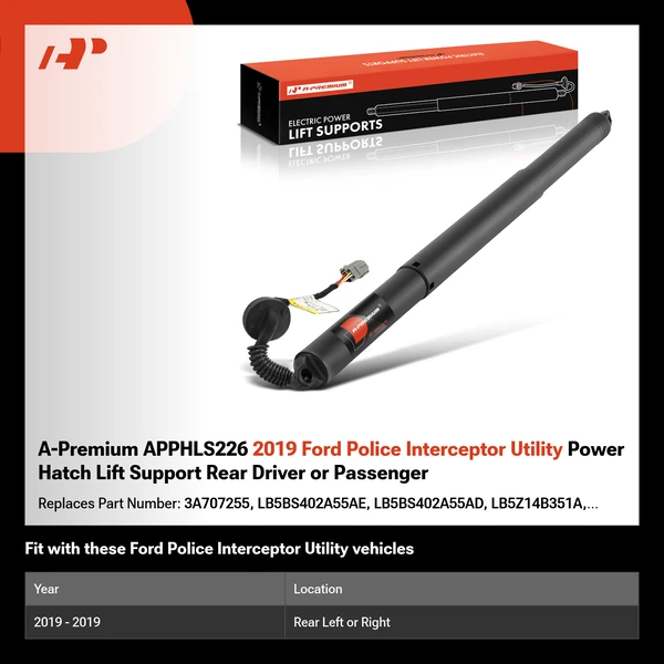 A-Premium APPHLS226 2019 Ford Police Interceptor Utility Power Hatch Lift Support Rear Driver or Passenger