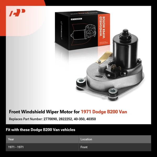 Front Windshield Wiper Motor for 1971 Dodge B200 Van