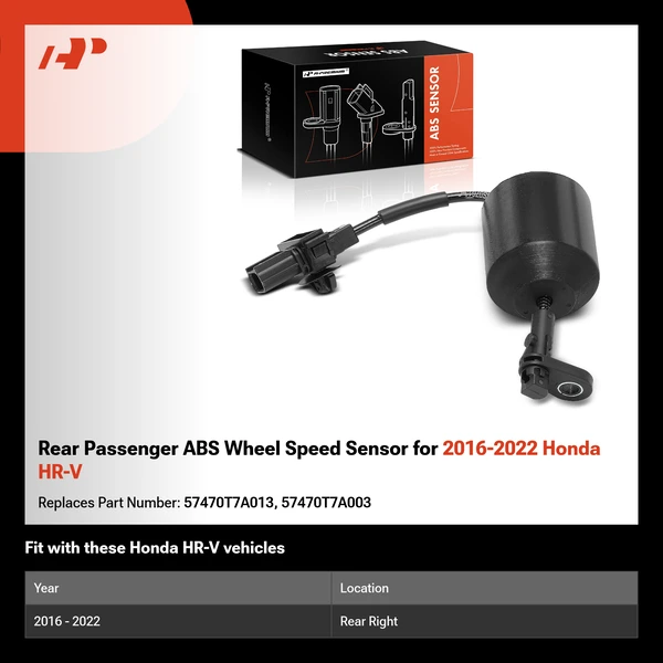 Rear Passenger ABS Wheel Speed Sensor for 2016-2022 Honda HR-V