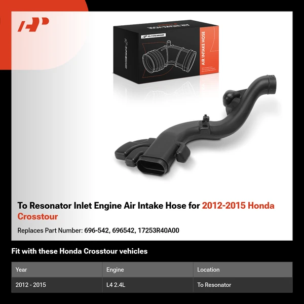 To Resonator Inlet Engine Air Intake Hose for 2012-2015 Honda Crosstour