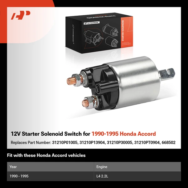 12V Starter Solenoid Switch for 1990-1995 Honda Accord