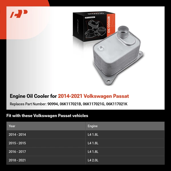 Engine Oil Cooler for 2014-2021 Volkswagen Passat