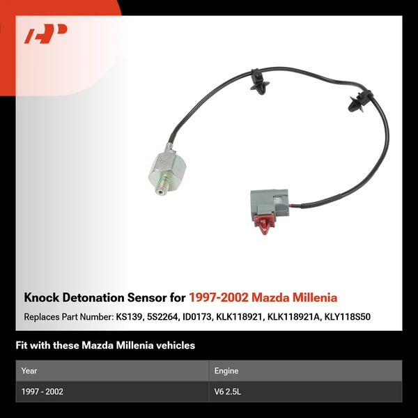 Knock Detonation Sensor for 1997-2002 Mazda Millenia