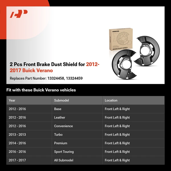 2 Pcs Front Brake Dust Shield for 2012-2017 Buick Verano