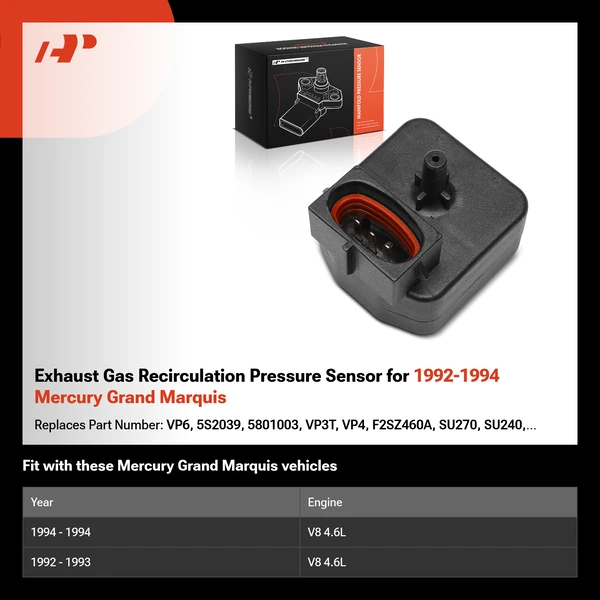 Exhaust Gas Recirculation Pressure Sensor for 1992-1994 Mercury Grand Marquis