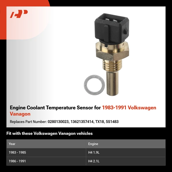 Engine Coolant Temperature Sensor for 1983-1991 Volkswagen Vanagon