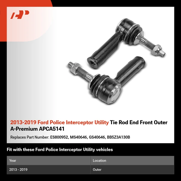 2013-2019 Ford Police Interceptor Utility Tie Rod End Front Outer A-Premium APCA5141