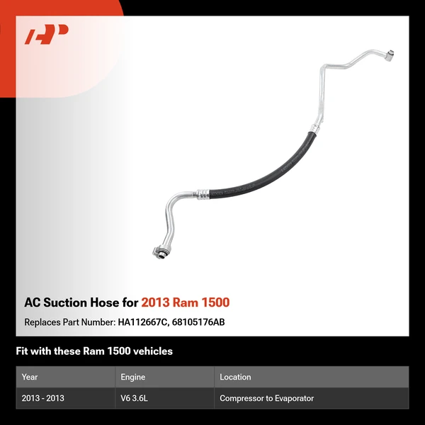 AC Suction Hose for 2013 Ram 1500