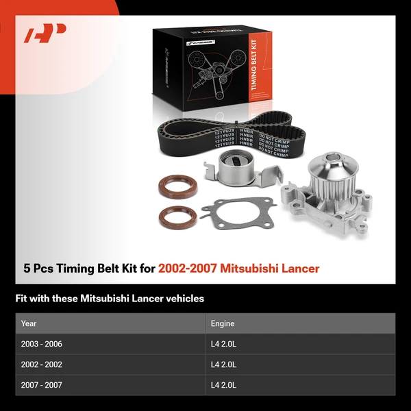 5 Pcs Timing Belt Kit for 2002-2007 Mitsubishi Lancer