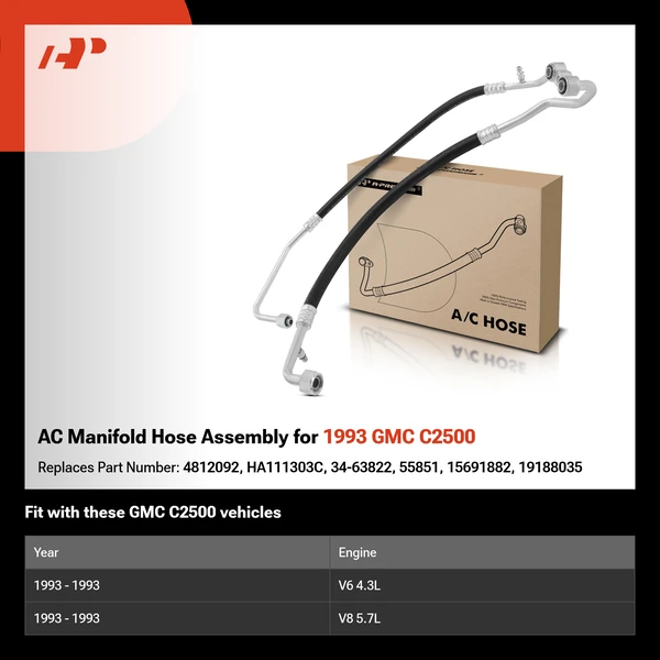 AC Manifold Hose Assembly for 1993 GMC C2500