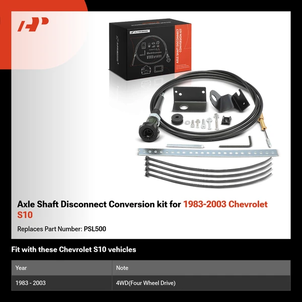 Axle Shaft Disconnect Conversion kit for 1983-2003 Chevrolet S10