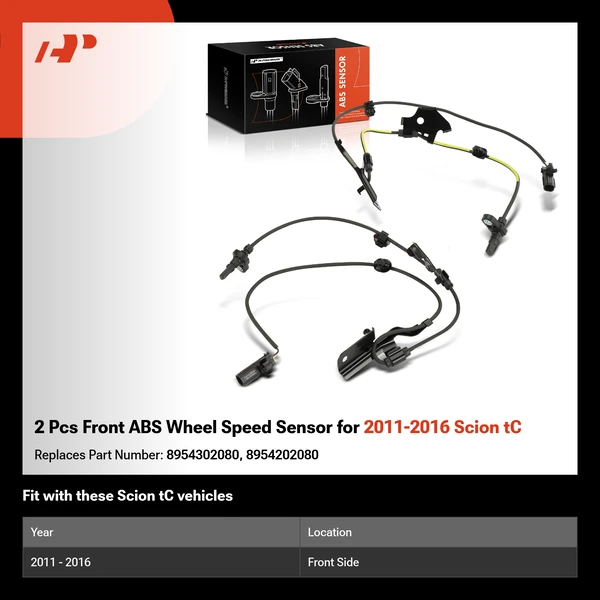 2 Pcs Front ABS Wheel Speed Sensor for 2011-2016 Scion tC