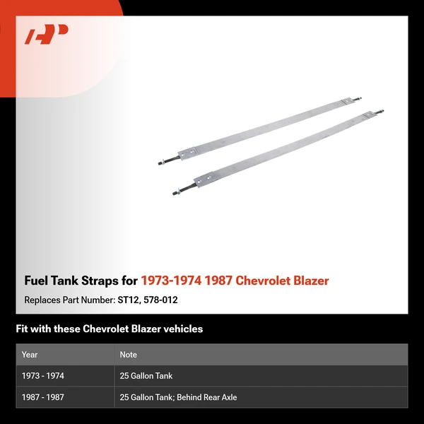 Fuel Tank Straps for 1973-1974 1987 Chevrolet Blazer