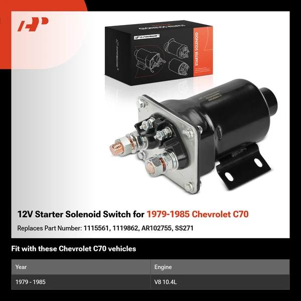12V Starter Solenoid Switch for 1979-1985 Chevrolet C70
