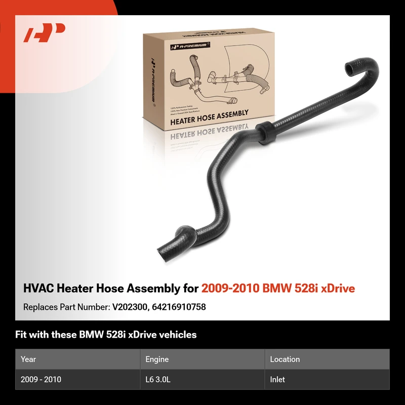 HVAC Heater Hose Assembly for 2009-2010 BMW 528i xDrive
