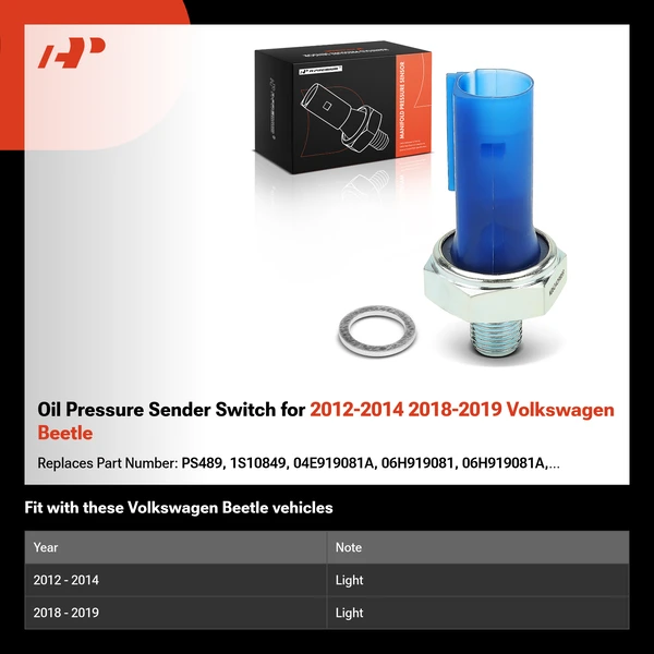 Oil Pressure Sender Switch for 2012-2014 2018-2019 Volkswagen Beetle