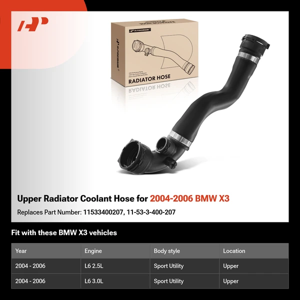 Upper Radiator Coolant Hose for 2004-2006 BMW X3