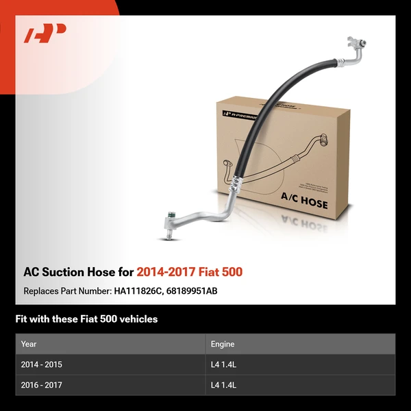 AC Suction Hose for 2014-2017 Fiat 500