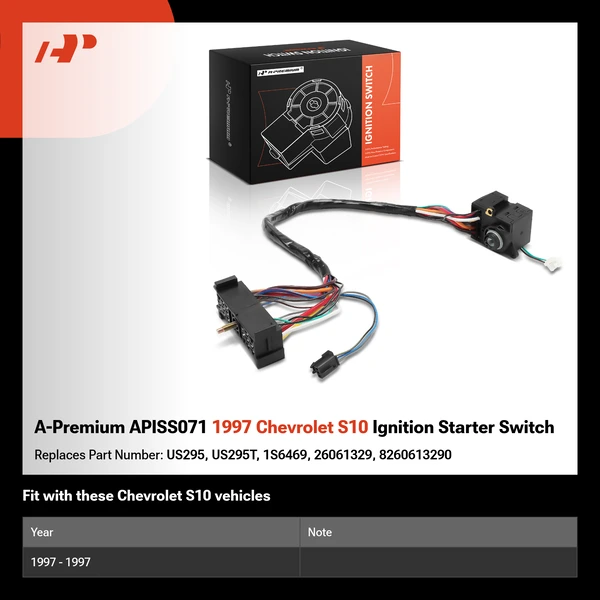 A-Premium APISS071 1997 Chevrolet S10 Ignition Starter Switch
