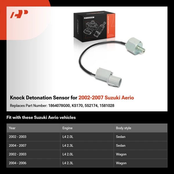 Knock Detonation Sensor for 2002-2007 Suzuki Aerio