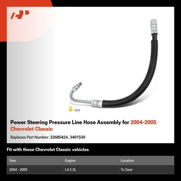 Power Steering Pressure Line Hose Assembly for 2004-2005 Chevrolet Classic