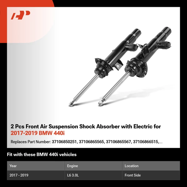 2 Pcs Front Air Suspension Shock Absorber with Electric for 2017-2019 BMW 440i