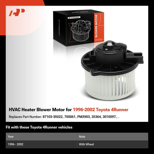 HVAC Heater Blower Motor for 1996-2002 Toyota 4Runner
