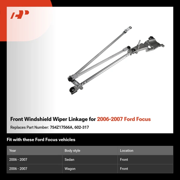 Front Windshield Wiper Linkage for 2006-2007 Ford Focus