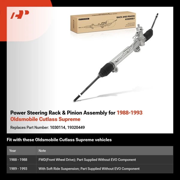 Power Steering Rack & Pinion Assembly for 1988-1993 Oldsmobile Cutlass Supreme