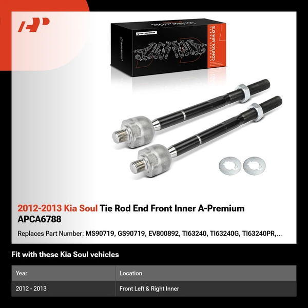 2012-2013 Kia Soul Tie Rod End Front Inner A-Premium APCA6788