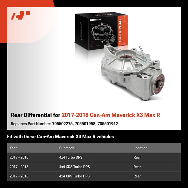 Rear Differential for 2017-2018 Can-Am Maverick X3 Max R