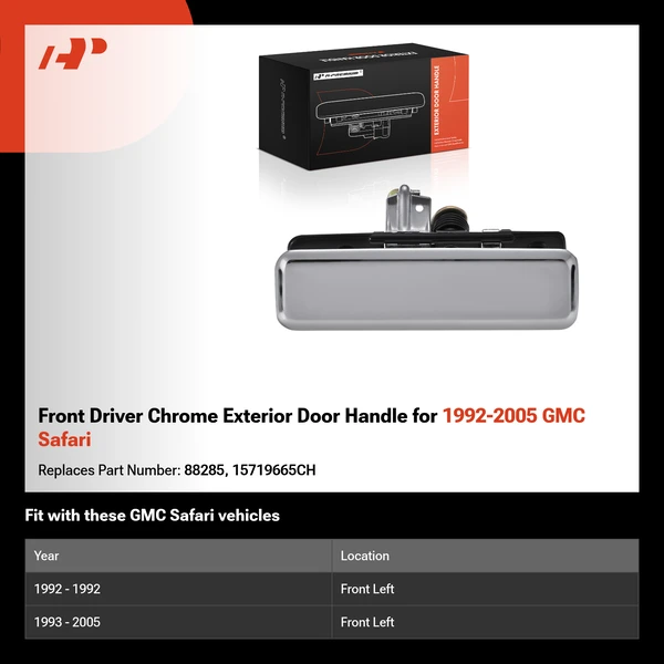 Front Driver Chrome Exterior Door Handle for 1992-2005 GMC Safari