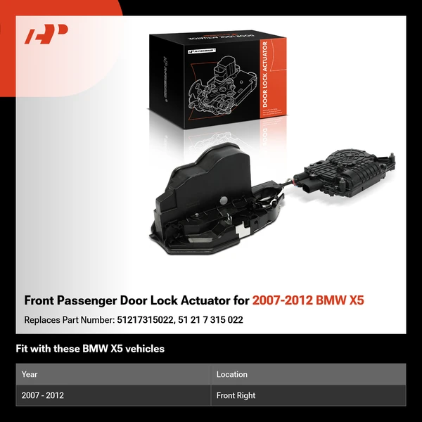 Front Passenger Door Lock Actuator for 2007-2012 BMW X5